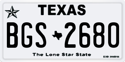 TX license plate BGS2680