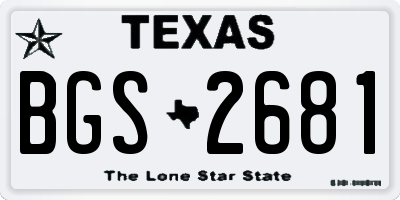 TX license plate BGS2681