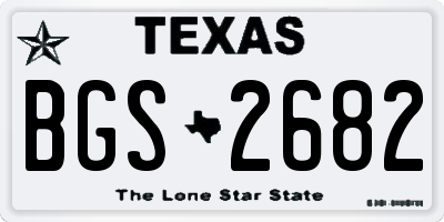 TX license plate BGS2682