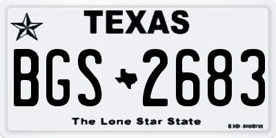 TX license plate BGS2683