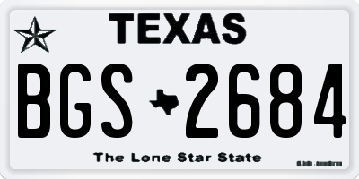 TX license plate BGS2684
