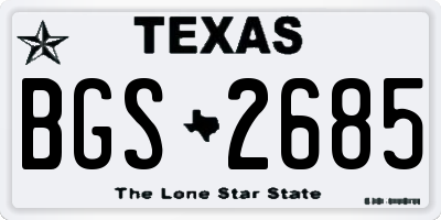 TX license plate BGS2685