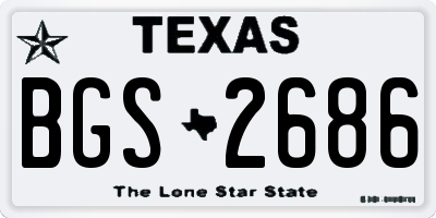 TX license plate BGS2686
