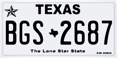 TX license plate BGS2687