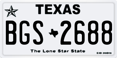 TX license plate BGS2688