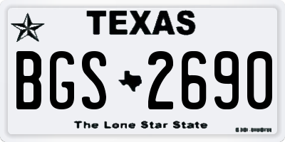 TX license plate BGS2690
