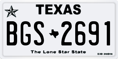 TX license plate BGS2691