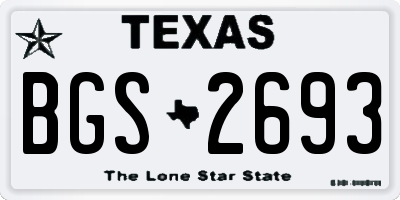 TX license plate BGS2693