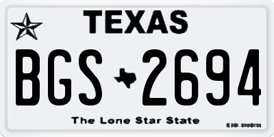 TX license plate BGS2694