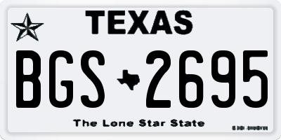 TX license plate BGS2695