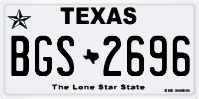 TX license plate BGS2696