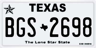 TX license plate BGS2698