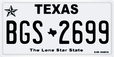 TX license plate BGS2699