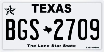 TX license plate BGS2709