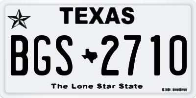 TX license plate BGS2710