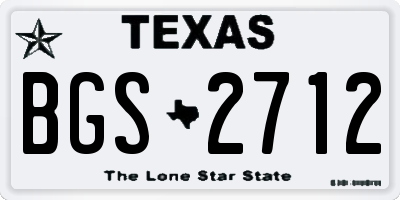 TX license plate BGS2712