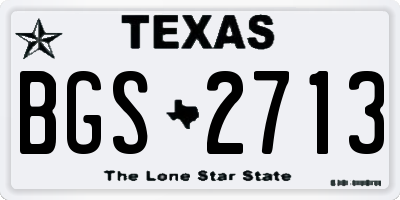 TX license plate BGS2713