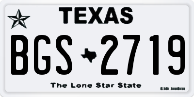 TX license plate BGS2719
