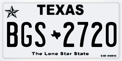 TX license plate BGS2720