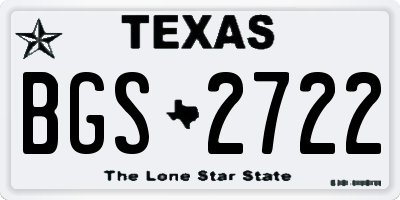 TX license plate BGS2722