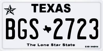TX license plate BGS2723