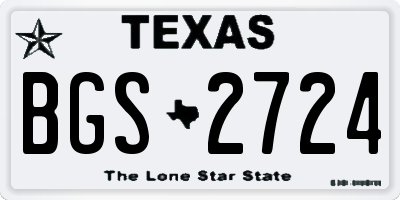 TX license plate BGS2724