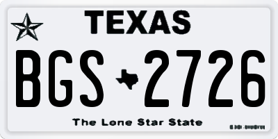 TX license plate BGS2726