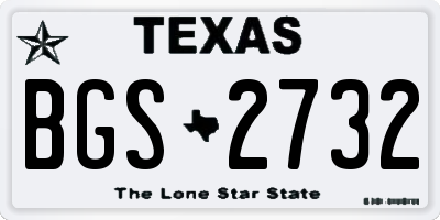TX license plate BGS2732