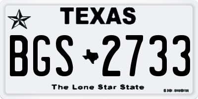 TX license plate BGS2733