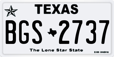 TX license plate BGS2737