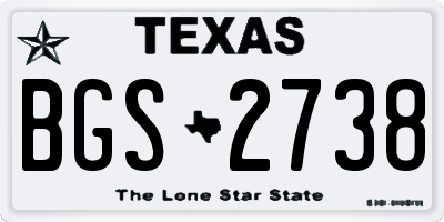 TX license plate BGS2738
