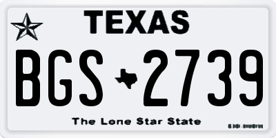 TX license plate BGS2739