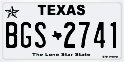 TX license plate BGS2741