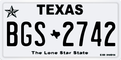 TX license plate BGS2742