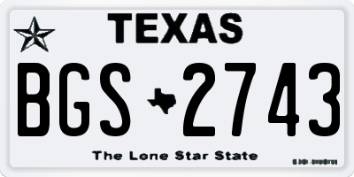 TX license plate BGS2743