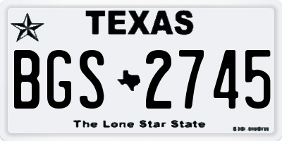 TX license plate BGS2745
