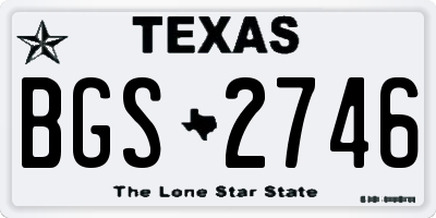 TX license plate BGS2746