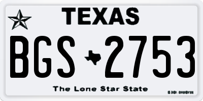 TX license plate BGS2753
