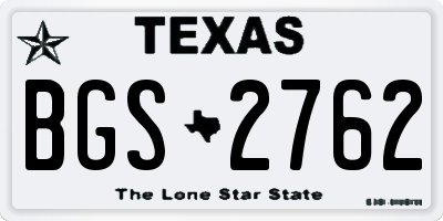 TX license plate BGS2762