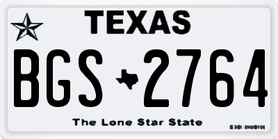 TX license plate BGS2764