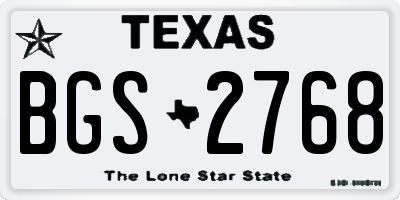 TX license plate BGS2768