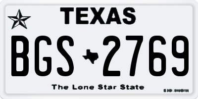 TX license plate BGS2769