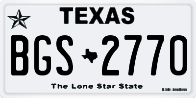 TX license plate BGS2770
