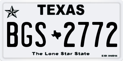 TX license plate BGS2772