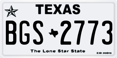 TX license plate BGS2773