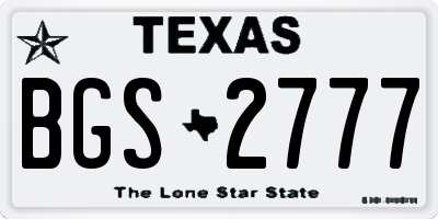 TX license plate BGS2777