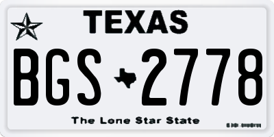 TX license plate BGS2778