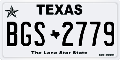 TX license plate BGS2779