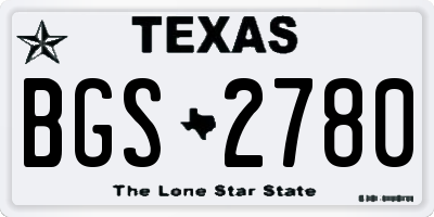 TX license plate BGS2780