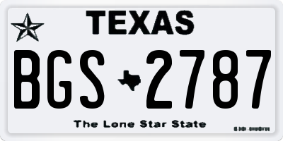 TX license plate BGS2787